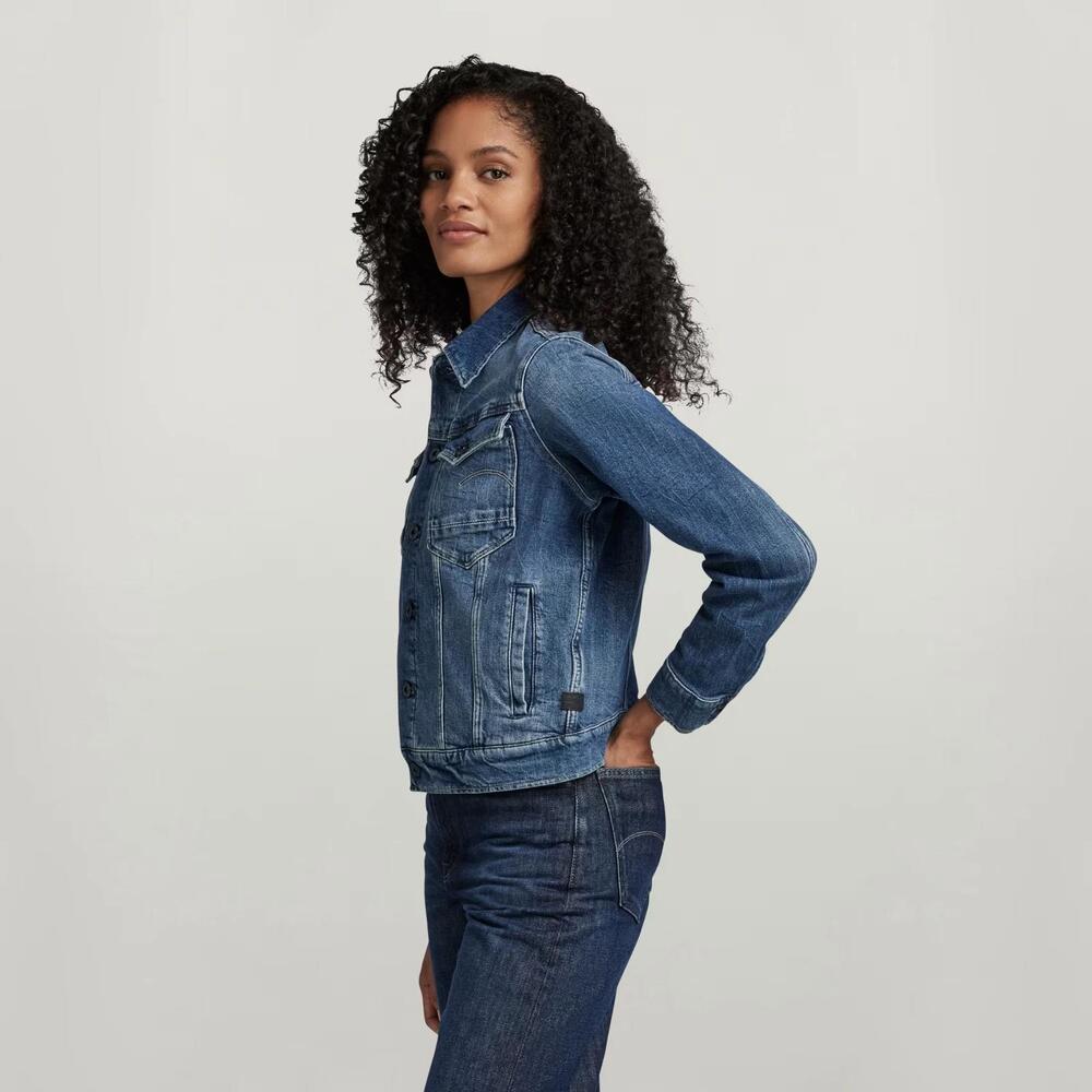 NWT G-Star RAW Arc 3D Denim Jacket Women’s Size Small Faded Santorini Stretch - Picture 8 of 9